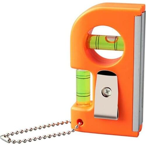 Portable Keychain Level Measuring Tools with Magnet Base Mini Pocket V Stripe Spirit Level Bubble Clamp Precision