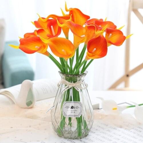 Real Touch Calla Lily Artificial Flowers Home Wedding Decoration Fake Flowers Bouquet Garden Living Room Decoration Accessories