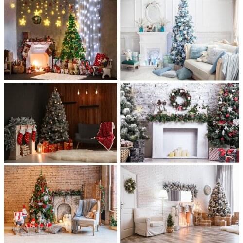 Christmas Indoor Theme Photography Background Fireplace Children Portrait Backdrops For Photo Studio Props 21712 YXSD-05