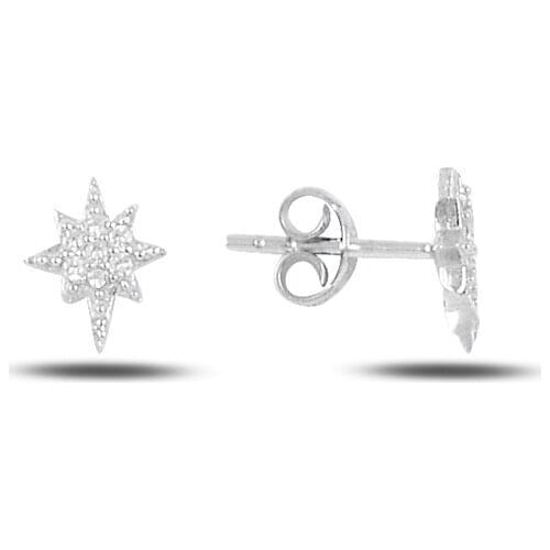 Sterling Silver Pole Star Earrings