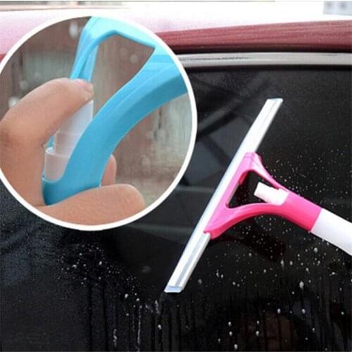 Random Color Spray Window Glass Brush Wiper Multifunctional Cleaner Washing Scraper Home Bathroom Car Window Cleaning Tool