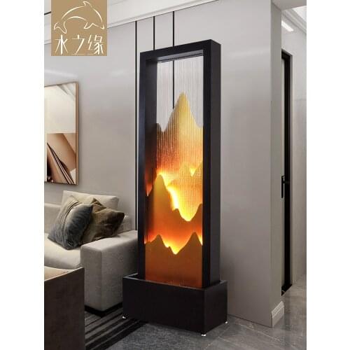 Living Room Decoration Large Water Floor Fountain Office Water Curtain Wall Light Luxury Landscape Circulating Water Decoration