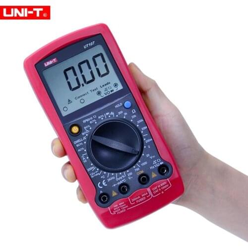 UNI-T UT105/UT107 Handheld Automotive Multipurpose Meters Manual Range Multimeter Input Protection Tach Battery Test