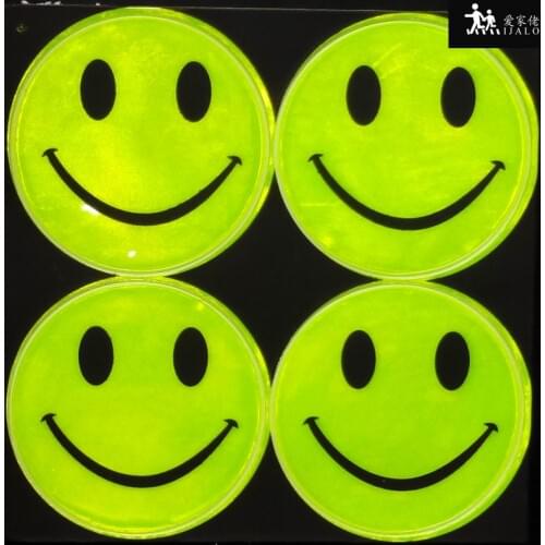 1 sheet 6.5cm Smile Face Outdoor traffic safety Reflective sticker Cute Stationery sticker for bag bicycle scooter motorbike