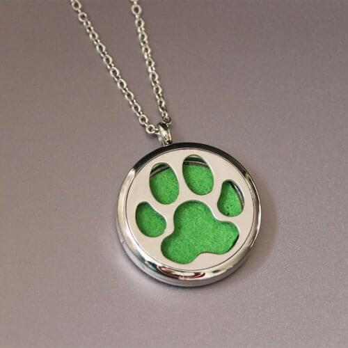 1pc Bear Paw Print Locket Box Stainless Steel Necklace Personalized Name CustomJewelry Pendants Necklaces Women Men Gift