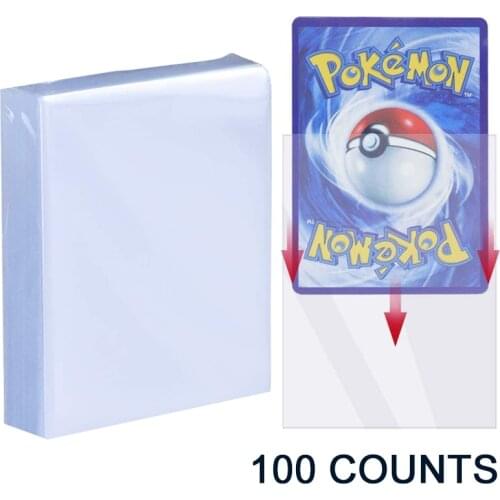 100 Counts Card Sleeves Toploaders for Trading Card,Soft Clear Baseball Card Sleeves Fit for Pokemon,Football,Sport,MTG