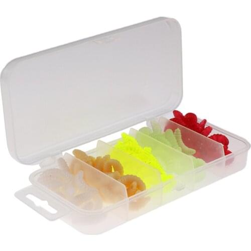 100pcs Fishing Lures Set Soft Lures Earthworm Flavored Bait for Carp Fishing Tackles