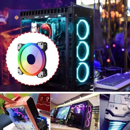 120mm Computer Case Fan Cooling Cooler Adjustable RGB Led 12V Mute Ventilador Colorful Discoloration Fans Adjust Speed Aura Sync