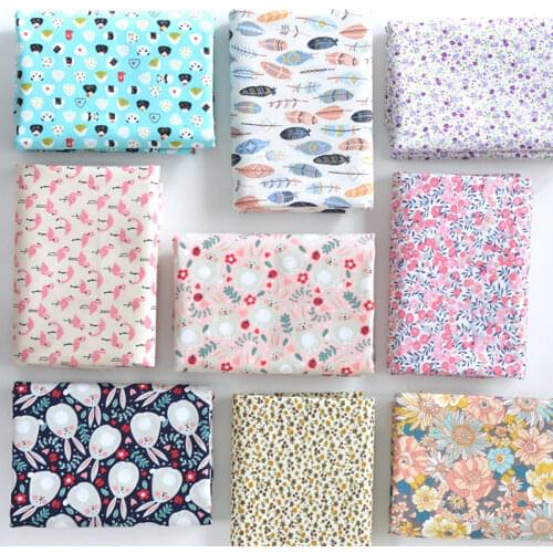 145x50cm Pastoral Floral Plain Cotton Fabric DIY Childrens Wear Cloth Make Bedding Quilt Decoration Home alibaba express