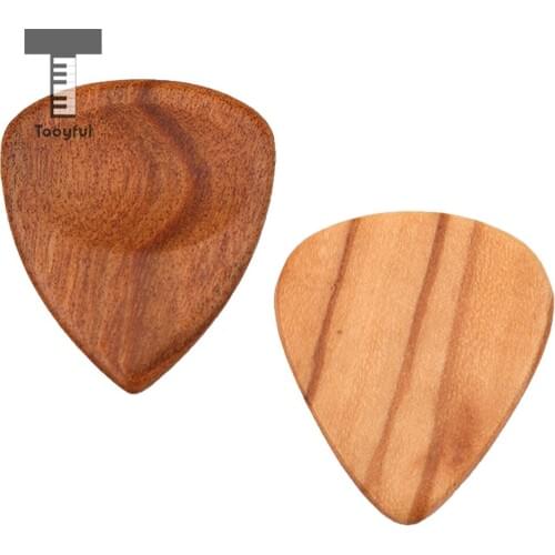 2pcs CHACATE PRETO/Olive Wood Acoustic Electric Guitar Pick Plectrums for Guitar Performance Practice