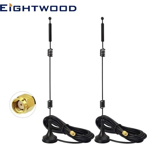 Eightwood 2pcs RP-SMA Male WiFi Antenna for ASUS TP-Link Fenvi Rosewill Gigabyte Wireless Router PCI Express PCIE Network Card