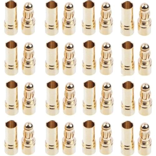 20/40pcs 3.5mm Gold Bullet Banana Connector Plug For RC FPV Racing Drone Quadcopter ESC Battery Motor