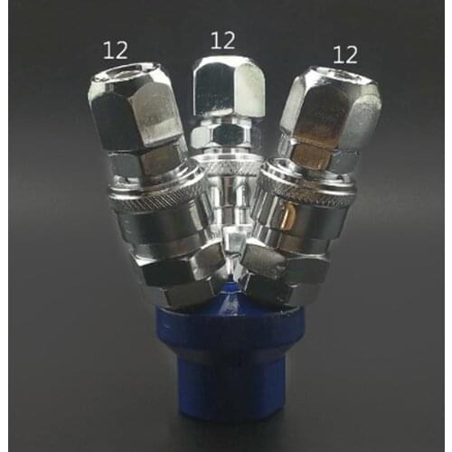 3 Ways 1/4" BSP Female C Type Air Hose Quick Coupler Socket Connector Normal Quality Non-locking & Male Plug Tube 12mm