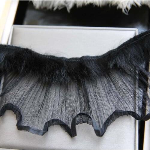 3Yard/Lot Decorative feather lace belt fabric skirt lace trim hem cloth skirt lace side black clothes stitching accessories