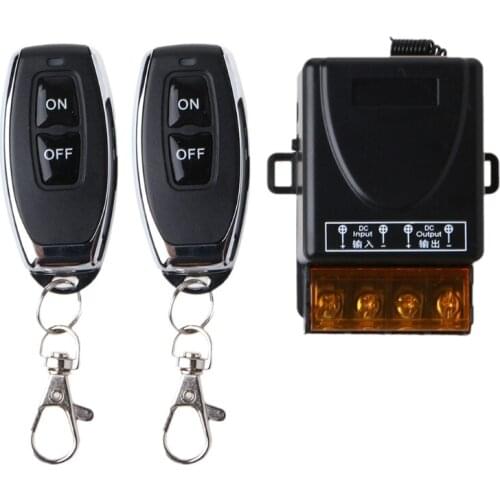 DC 9V-85V 4CH Remote Switch Garage Door Curtain Wireless Doorbell Relay Receiver Module and 1/2 Pcs 433MHz RF Remote E56B
