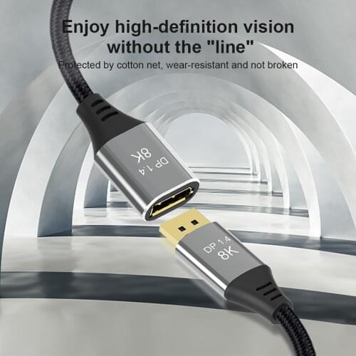 4K 144Hz 8K 60Hz Displayport extension cable DP 1.4 cable extension Displayport Male to female works with Displayport 1.4 port