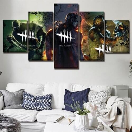 5 Panel Game Dead by Daylight Modular Canvas Posters Wall Art Pictures Paintings Accessories Home Decor Living Room Decoration