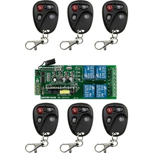 AC85v~250V 110V 4CH Wide voltage Wireless Remote Control Switches 220V Wireless Relay Output Radio RF Transmitter And Receiver
