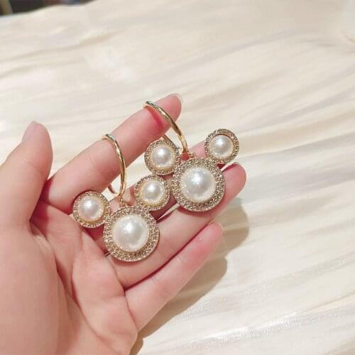 Korean Pearl Big Earrings Hooks Cartoon Mickey 2020 Charm Valentine Gifts Jewelry For Women Cute Mouse Accessories Wholesale