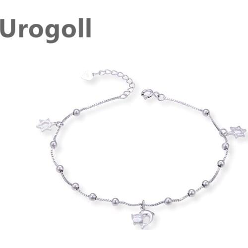 Noble Women Anklet 925 Sterling Silver Fresh Hexagonal Dolphin Shape Anklet To Lady Girl Decoration Jewelry Foot Accessories