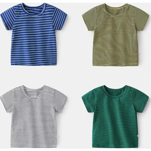 Yocute Kids Clothes 2021 Summer New Boys' Short Sleeve T-shirt Childrens Soft Cotton Korean Style Cute Fashion Top Toddler Wear