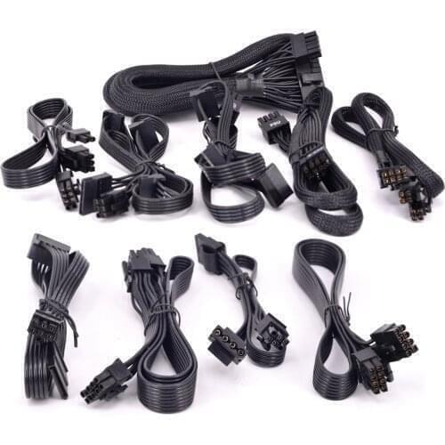 For Seasonic Snow Silent 750 1050 Focus+ Peripheral 4 Pin SATA PCIe 8 6 pins CPU 8/4 pins ATX 24 Pin Power Supply cable