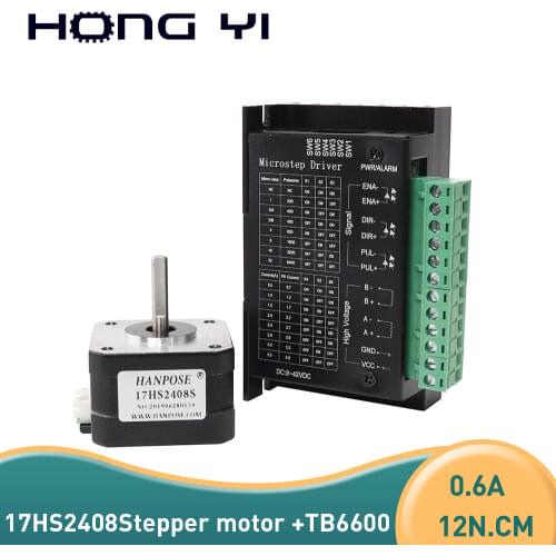 Free shipping 17HS2408S 4-lead Nema 17 Stepper Motor driver TB6600 42 motor 42BYGH 0.6A 12N.cm CE CNC Laser and 3D printer motor