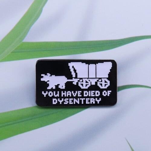 Dysentry Oregon Trail enamel pin Retro 70s 80s Computer Game brooch