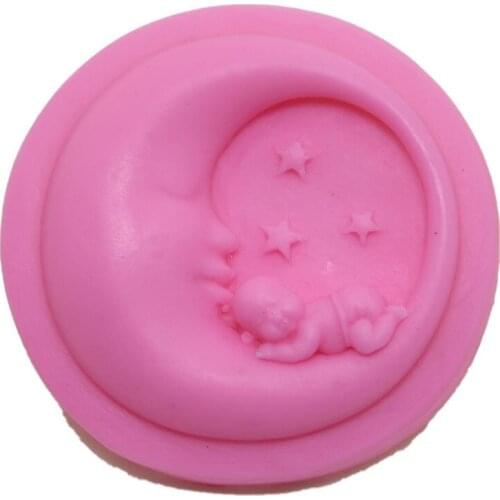 Round Moon Baby Handmade Soap Silicone Mold DIY Soap Stome Mold Soap Making Supplies Cake Decorating Tools Cake Chocolat Mold