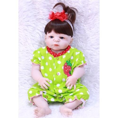 Girl reborn dolls toys 22"55cm full silicone reborn baby dolls for child gift bebe menina real alive reborn bonecas