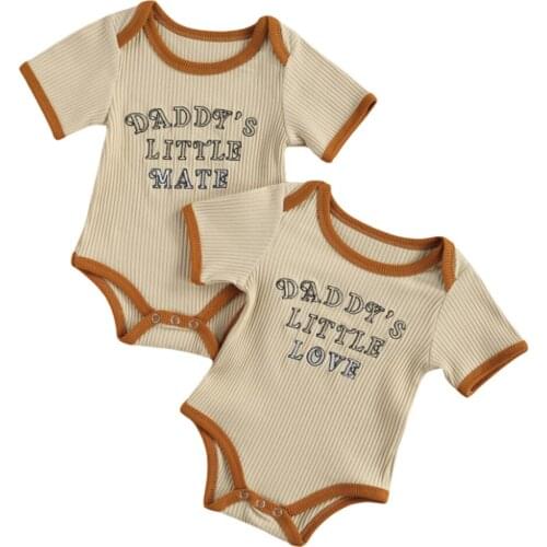 2021 Baby Girls Boys Summer Boutique Letter Printed Short Sleeve One Piece Rompers Jumpsuits 0-18M