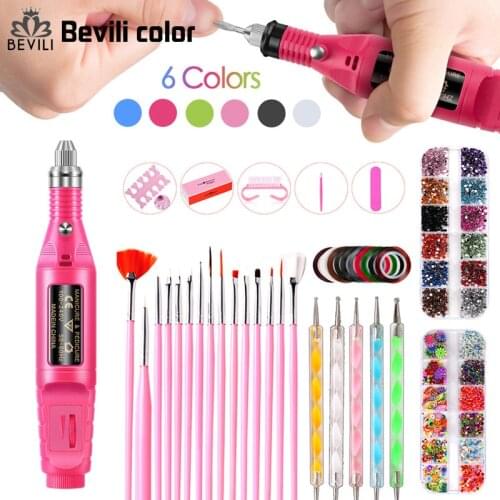 Nail Art Manicure Pedicure Acrylic Nail Set Manicure Pen Sander Exfoliating Grinding Polishing Tools for Home Salon Usenaill lig