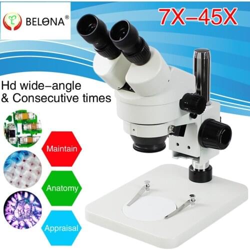 Continuous zoom High quality SZM45 7X-45X PILLAR SECTOR Base Zoom Stereo Microscopes Optical Zoom Microscope Free Shipping