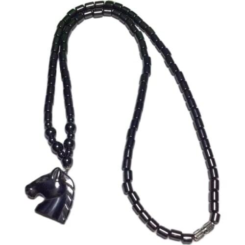 Fashion Healing Hematite Stone Handmade Crystal animal Pendant Necklaces Women Ethnic Necklace jewelry