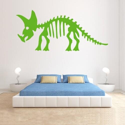 Decal - Dinosaur Boys Room - Wall Decor Triceratops Skeleton - Vinyl Plane Wall Sticker Pattern Single-piece Package PVC boy11