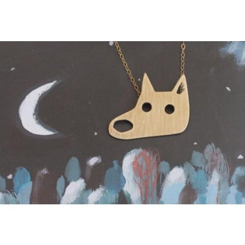 New Trendy Gold Silver Personalized Wolf Necklace Animal Pendant Hunger Games Necklace Women Best Friend