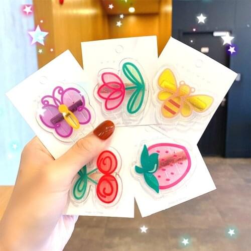 New Lovely Cartoons Girls Hair Claws Cute Child Hairpins Fashion Acrylic Bangs Hair Clips Hair Accessories Ornament Suit