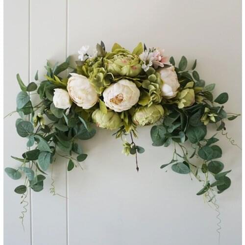 1PC Wedding Artificial Peony Backdrop Flowers DIY Handmade Swag Table Runner Centerpiece Garland Front Door Hanging Wreath Decor