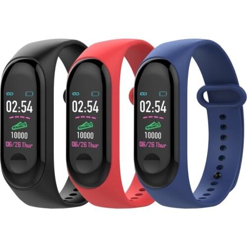 Smartwatch colour screen Heart Rate Blood Pressure Monitor Wristband Fitness Tracker wristband For Iphone Xiaomi PK mi band 3