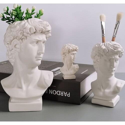 Modern Nordic Style Creative Portrait Vase Decoration Ornaments David Dressing Table Storage Bucket Home Decoration Accessories