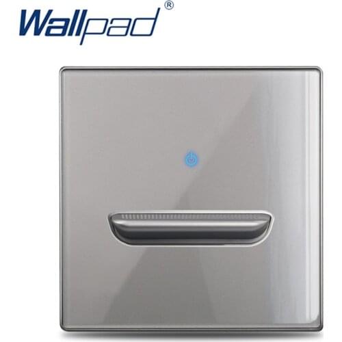 Wallpad Grey Glass 1 2 3 4 Gang Wall Toggle Switch Press Return RJ45 CAT6 USB Charging Outlet Socket Round Corner L6 Range