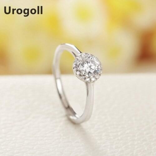 Hot Sale Classic Fine Jewelry Ring Real Pure Sterling Silver 925 Jewelry AAA Cubic Zirconia Wedding Rings For Women