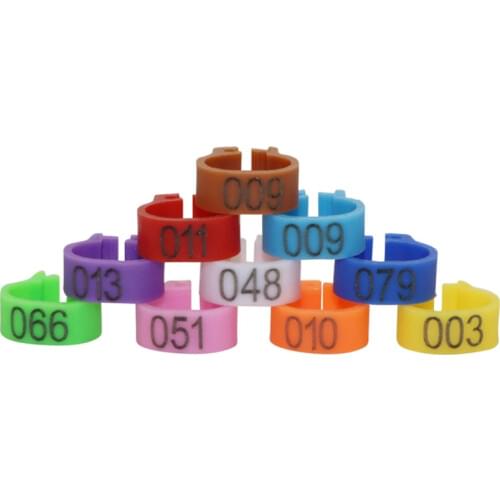 1000 Pcs Bird Pigeon Foot Ring 10 Colors No.001~100 Inner Diameter 8mm Light Weight Freedom Of Action Poultry Ring Bird Carry