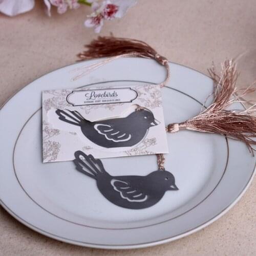 12PCS Unique Design Love Bird Bookmark Baby Shower Favors Birds Bookmark Best Polishing Bird Bookmarks