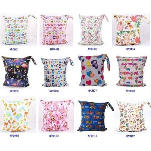 200pcs Mixorder 55 Color Double Layer Zipper Diaper Storage Bag 36*28CM Reusable Waterproof Baby Cloth Diaper Wet/Dry Bags