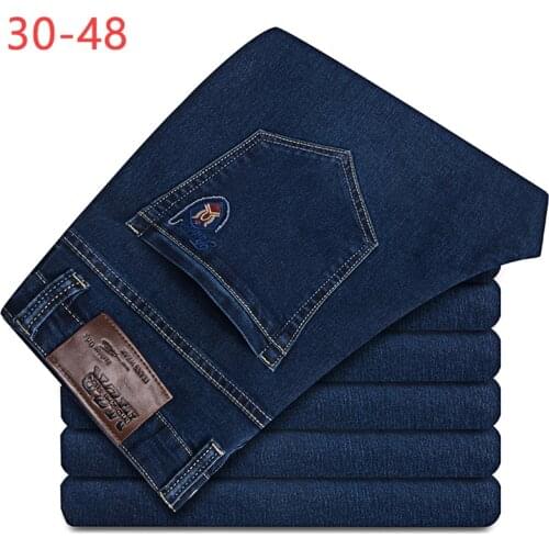 2019 Summer Classic Stretch Baggy Jeans Big Size 30-48 Men Brand Demin Menswear Blue Pants Elastic Casual Male Trousers CQY08