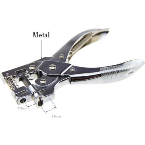 3mm Circle and 3*13mm Slot Hole Punch, 5mm and 3*13mm Double Paper Punch Punching Tool for ID Card Badge PVC Photo Tag Embossing