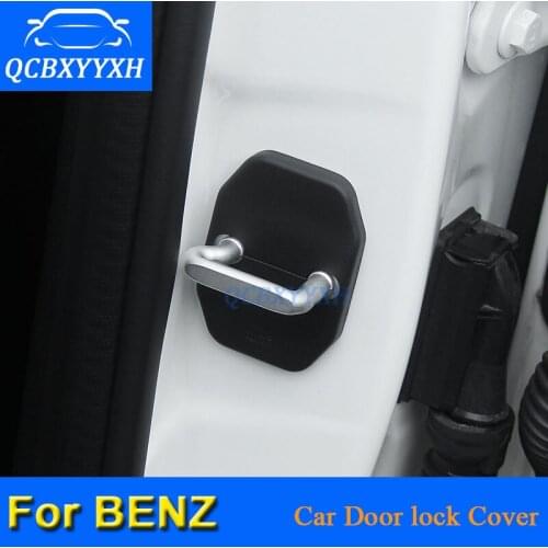 4Pcs/lot ABS Car Door Lock Protective Covers For Mercedes Benz C180 C200 C260 GLC-Class ML E200 GLK-Class GLA-Class CLA-Class