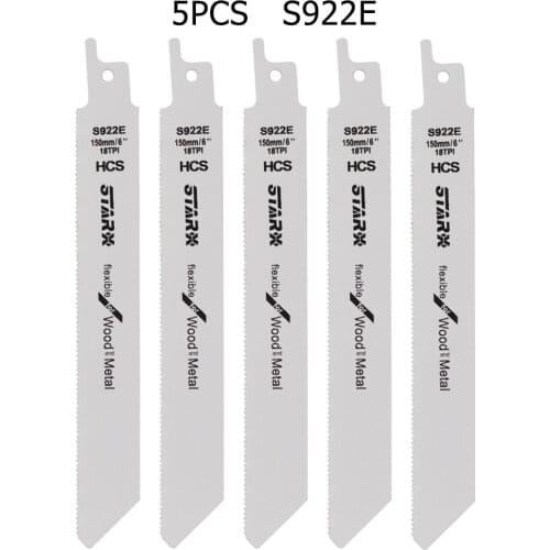 5pcs 150mm Reciprocating Saw Blade 18TPI PVC Pipe Metal Wood Cutting Saber Saw Woodworking Jig Saw Blades