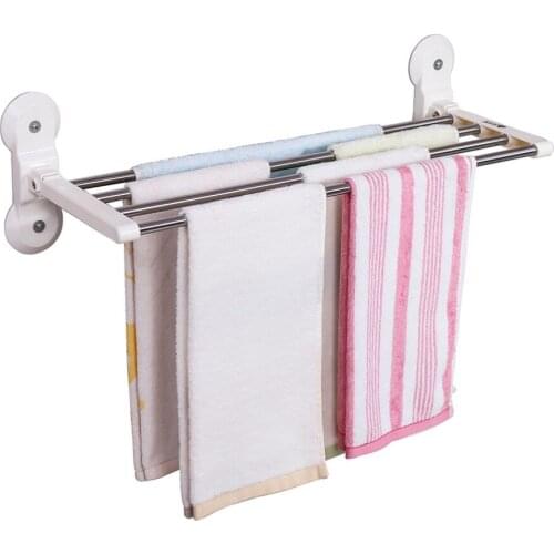 67cm Wall Mounted Towel Rack Bathroom Hotel Storage Towel Holder Rail Shelf Stainless Steel 4 Bars DQ1611-2